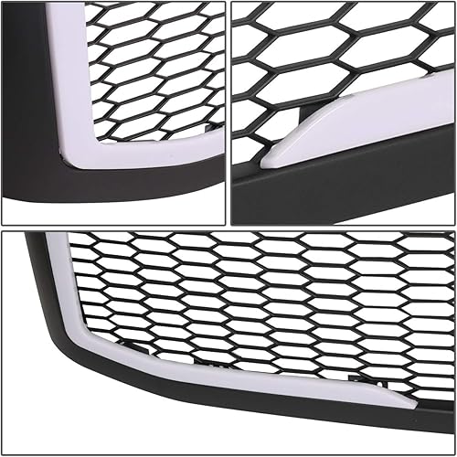 Miniatura 4 de DNA MOTORING GRF-LB-007-MBK-1 LED DRL Honeycomb Mesh Parrilla de parachoques delantero compatible con 06-08 Ram 1500, 06-09 Ram 2500/3500, negro mate