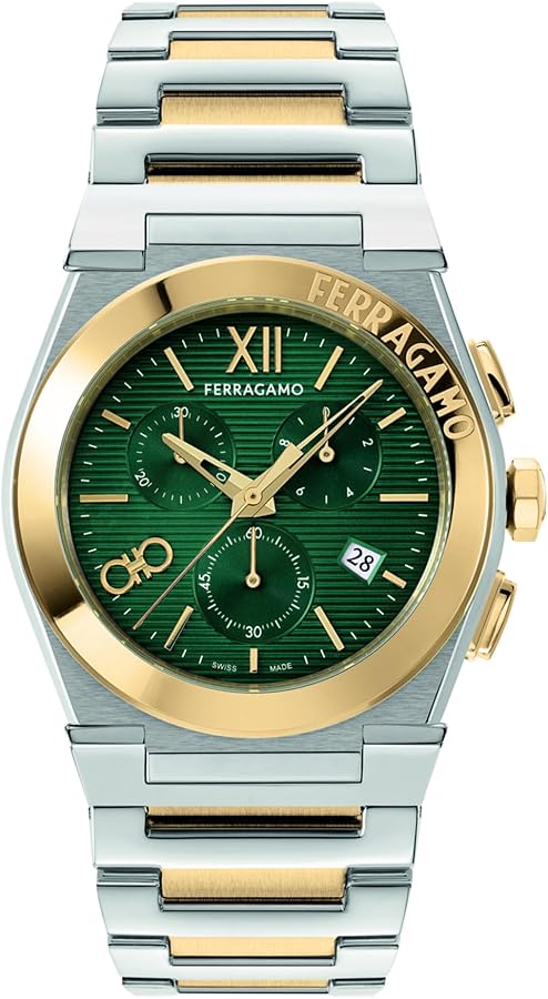 Salvatore Ferragamo Vega Collection Men's Luxury Watch, Green, OS