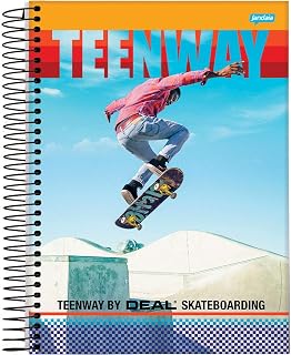 Caderno Universitário, Capa Dura Teen Way, Pacote com 4 Cadernos, Jandaia, Capas Sortidas