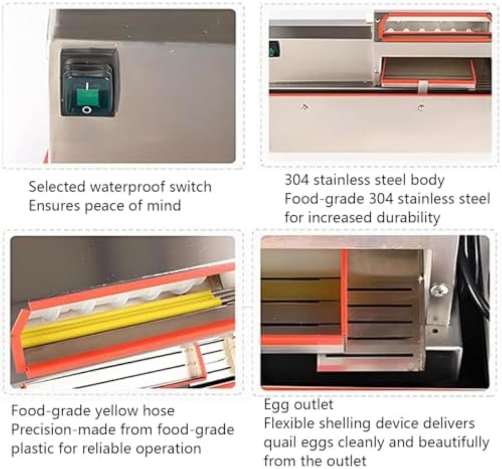 Máquina eléctrica peladora de Huevos de codorniz con circulación de Agua, de Acero Inoxidable, bajo Nivel de Ruido, Herramienta doméstica para pelar Huevos de codorniz cocidos~/
