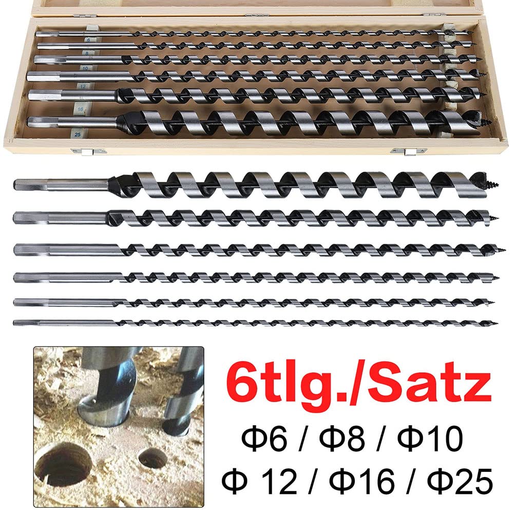 Wiertła kręte, wiertła do metalu, bardzo długie drewno, 6 szt. Wiertła ślimakowe 460 mm wiertła stolarskie do drewna