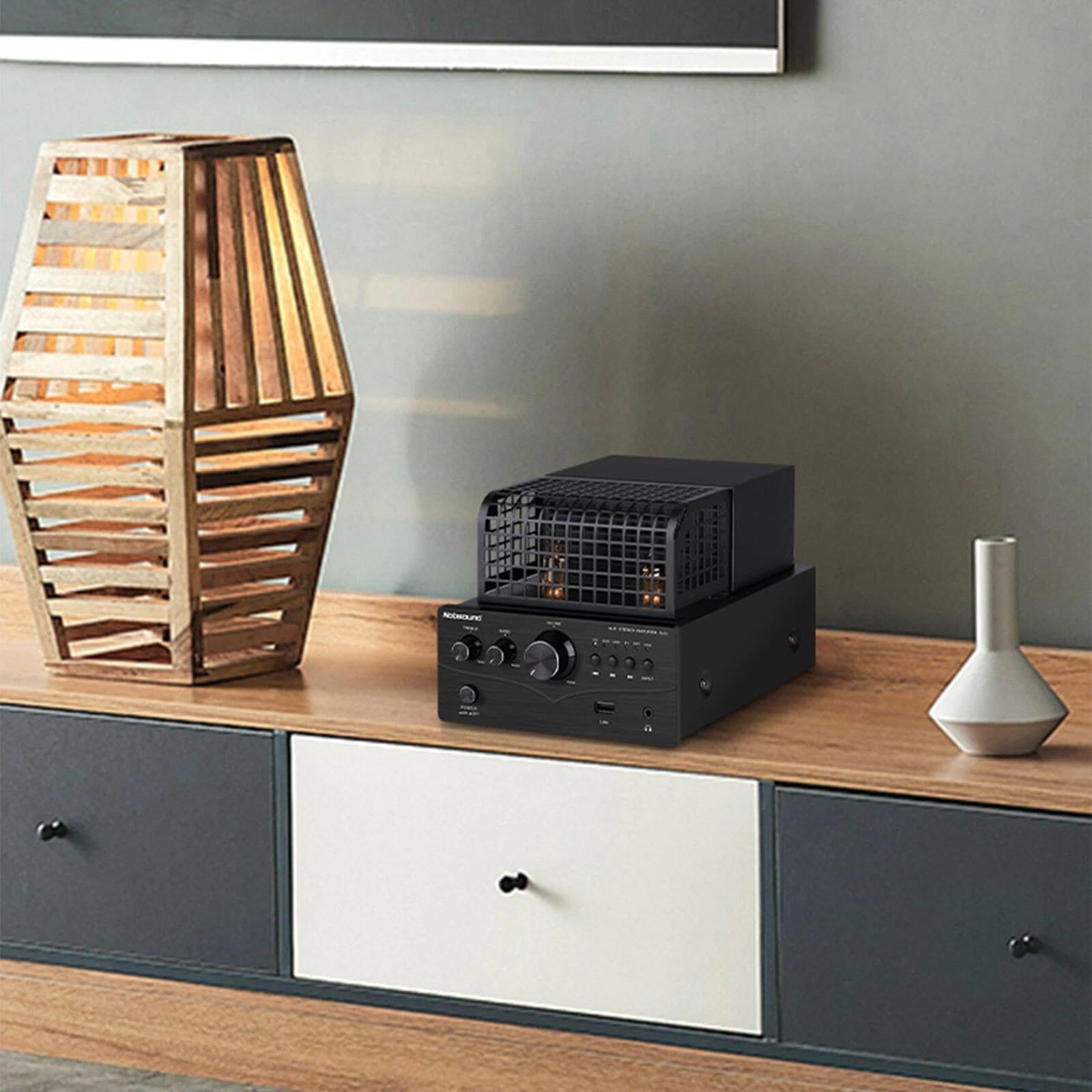 Nobsound wzmacniacz lampowy HiFi, odbiornik Bluetooth, adapter koncentryczny/optyczny, odtwarzacz U-Disk, wzmacniacz audio do głośników pasywnych/PC/TV