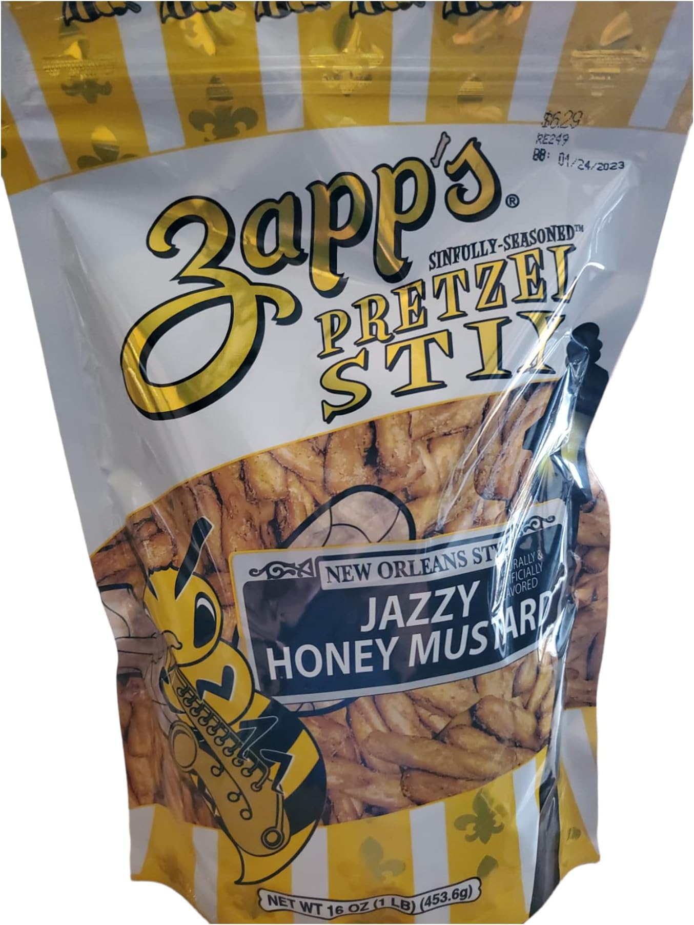 ZAPP'S PRETZEL STIX, JAZZY HONEY MUSTARD (1) 16oz BAG