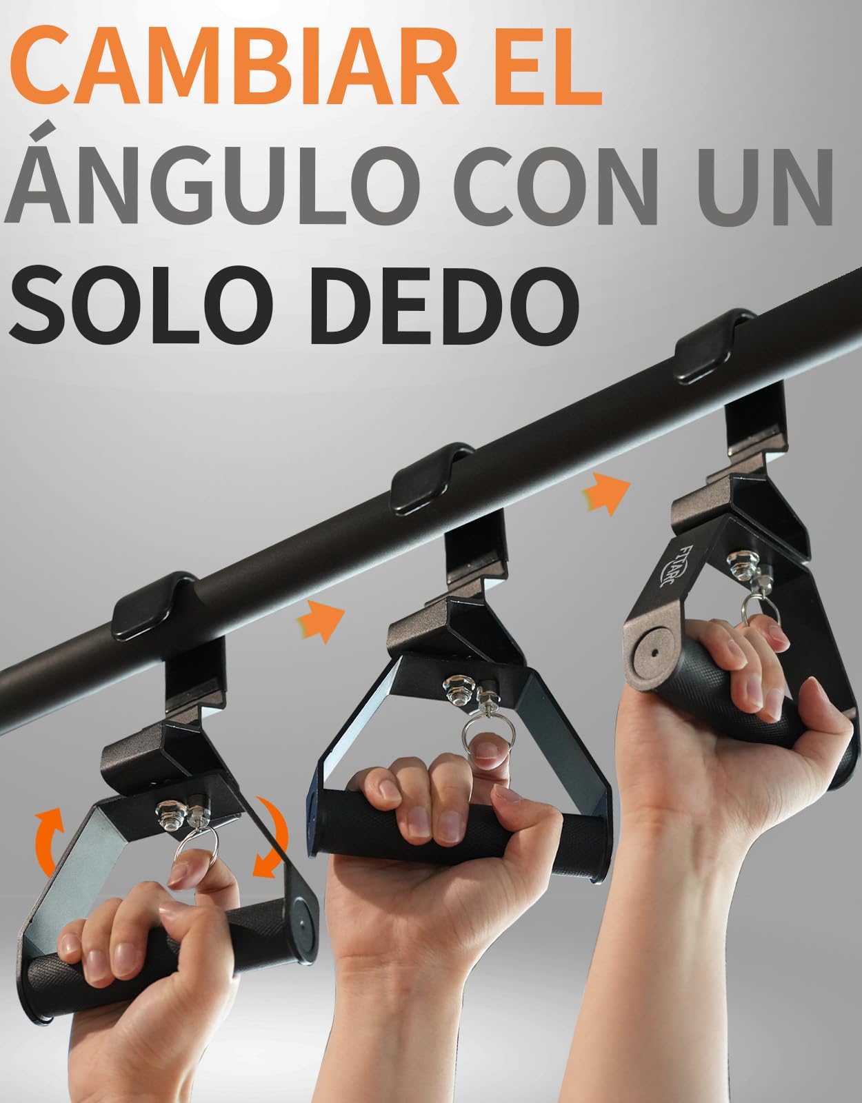 Fitarc Agarre Mejorado de 12 Niveles V2 - 2 Piezas, Mango de Ajuste Con Accesorios Extraíbles LAT, Para Remo y Dominadas