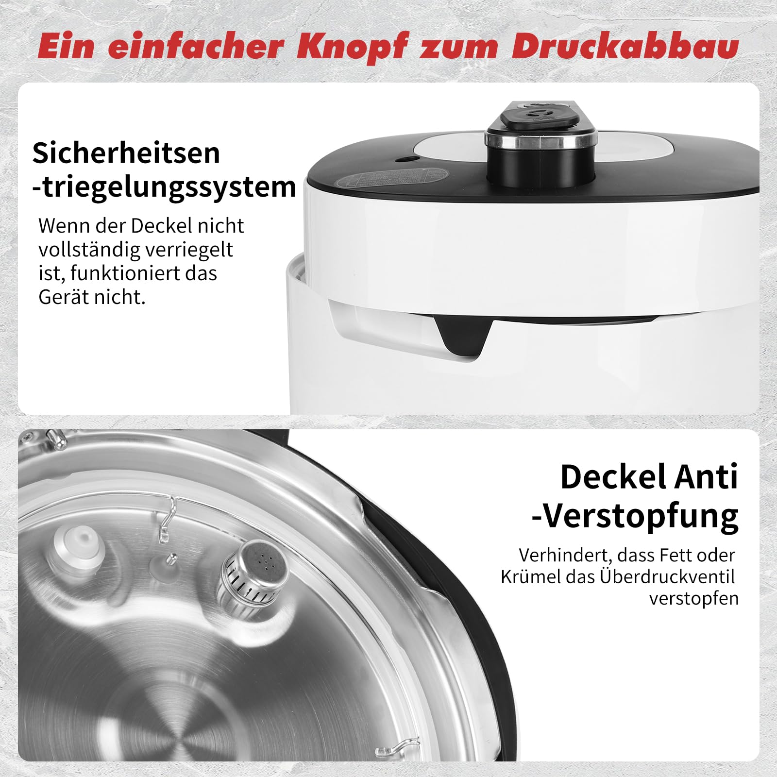 Aigostar Panda - 7-in-1 Schnellkochtopf, 5,5 L Multikocher Pressure Cooker, 14 Automatik-Programme, LED-Panel, Druckeinstellungen, Timer und Warmfunktion, Antihaftbeschichteter, 1000 W