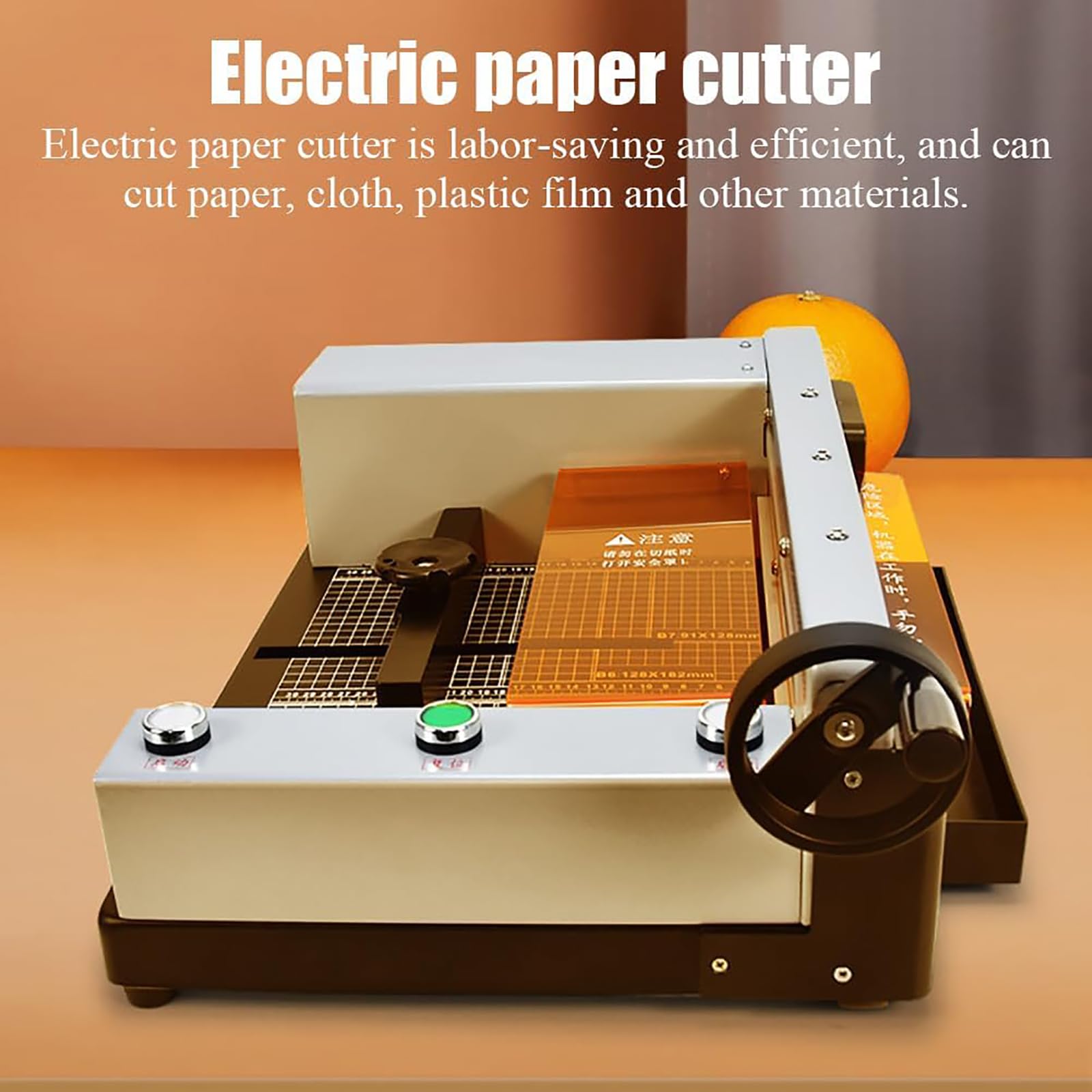 Cortador de papel eléctrico, cortadora de guillotina automática con líneas de rejilla, 40 mm de grosor, ancho de corte de 40 a 300 mm, hoja de aleación afilada para oficina, hogar, escuela