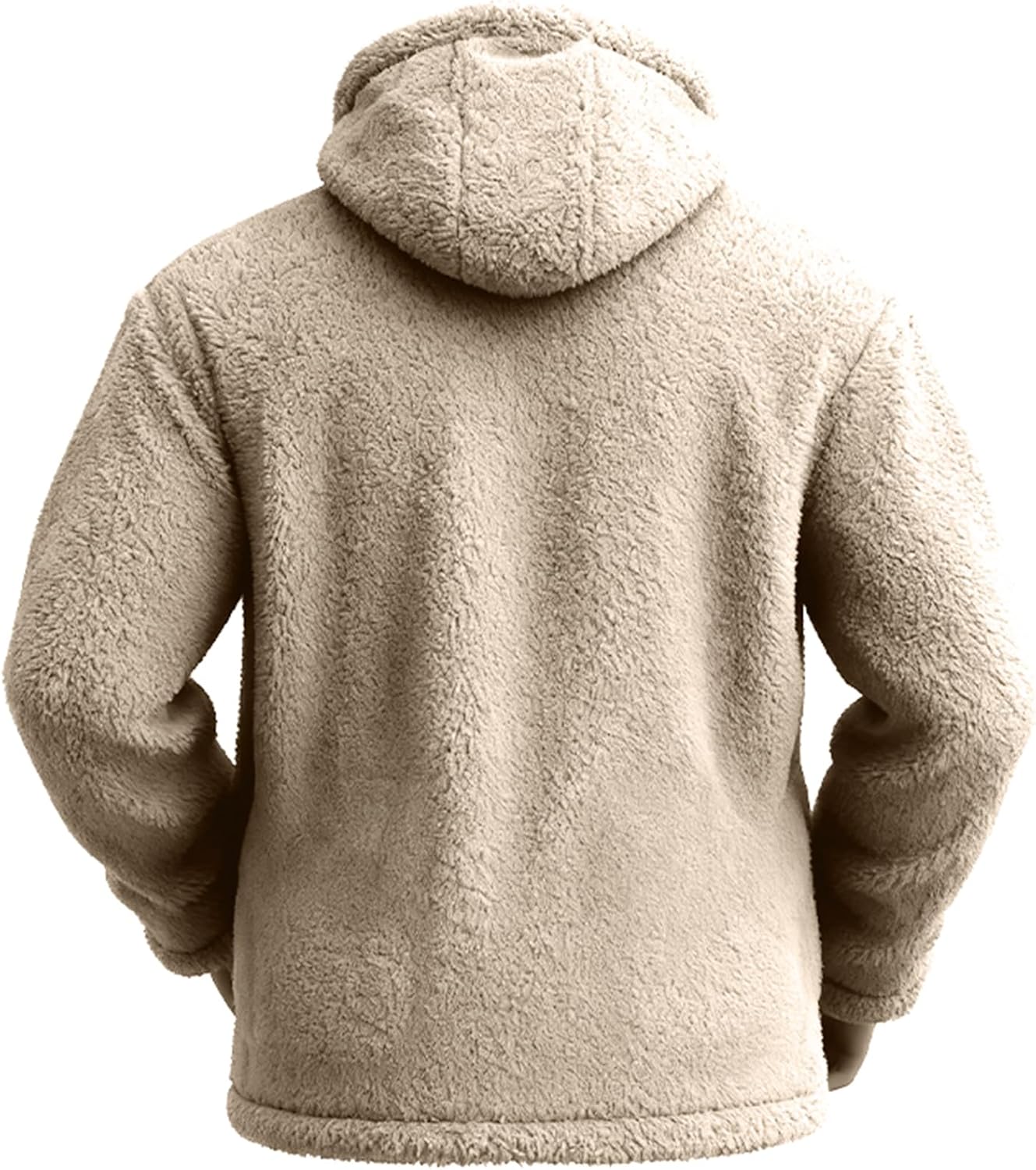 Mens Fluffy Fuzzy Jacket, Plush Fleece Casual Winter Fall Cardigan Coat Soft Sherpa Outerwear, S-2XL
