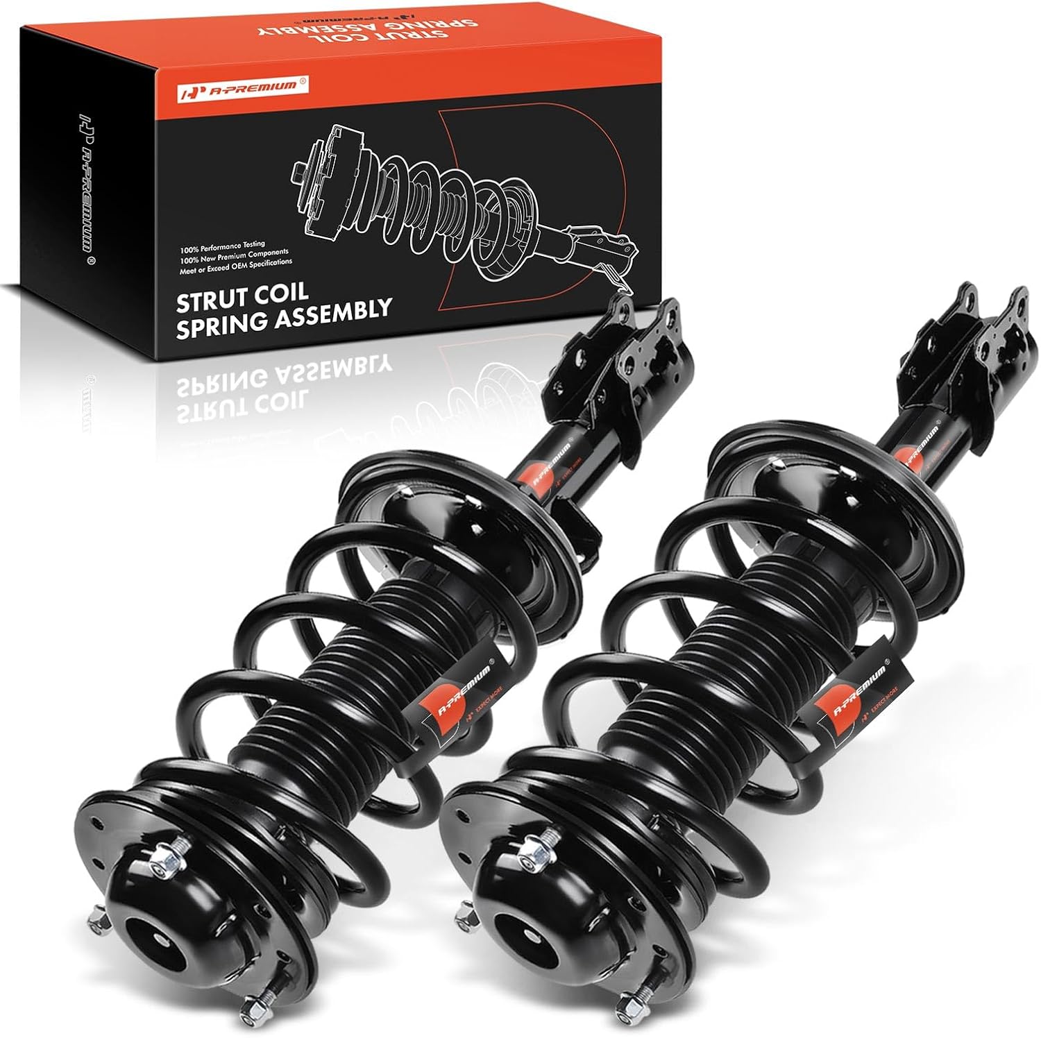 A-Premium Front Pair (2) Complete Strut & Coil Spring Assembly Compatible with Chevrolet Malibu 2004-2012 & Pontiac G6 2005-2010 & Saturn Aura 2007-2009