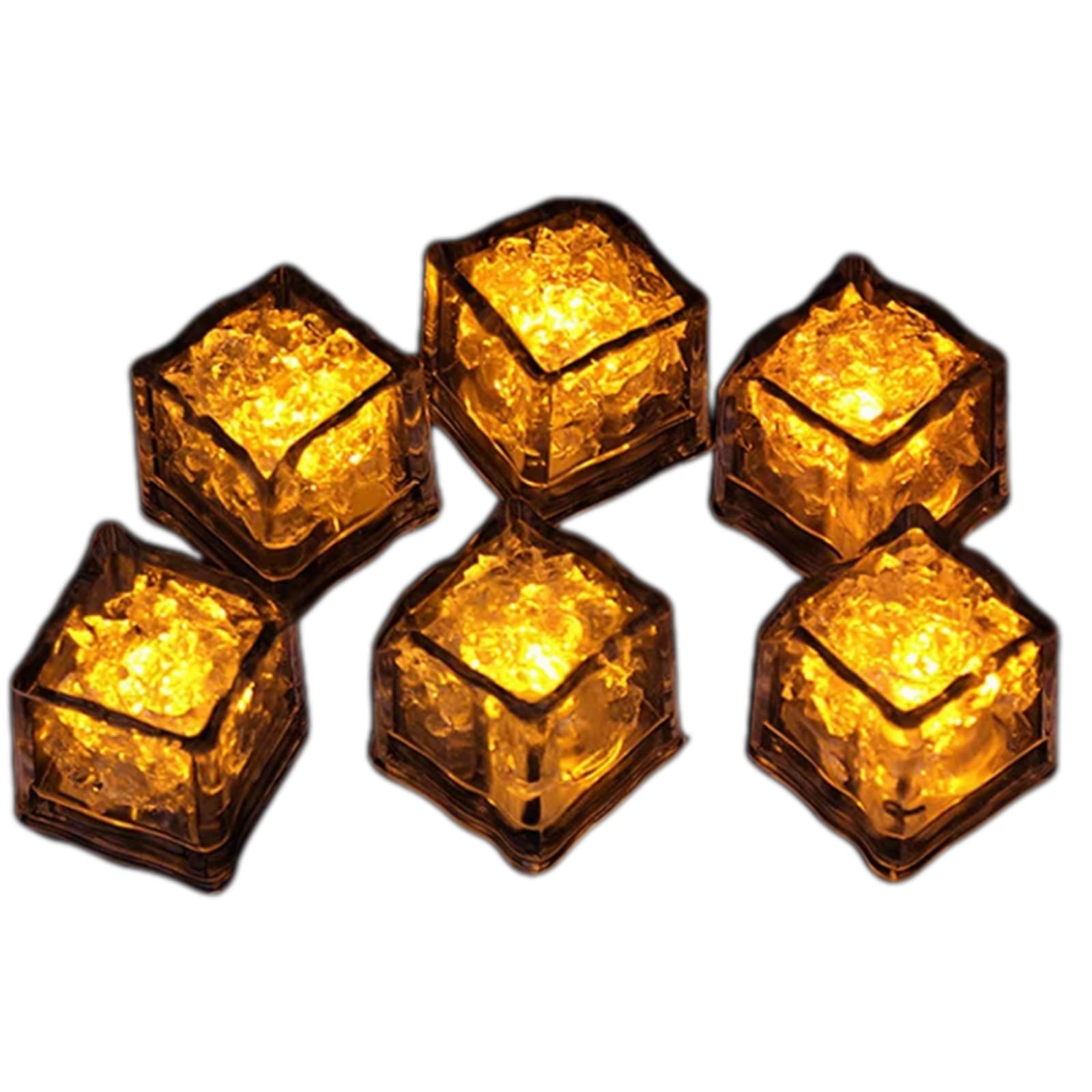 carotoe Of 12 Eye Catching LED Ice Tray Water Activated for Beverages Jewelry Colorful Wine Decorations Colorful Drink Decorations