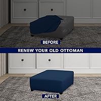 Vista 134 de PureFit Funda otomana rectangular de ajuste suave superelástica, para taburete de pies y muebles de almacenamiento plegables para sala de estar