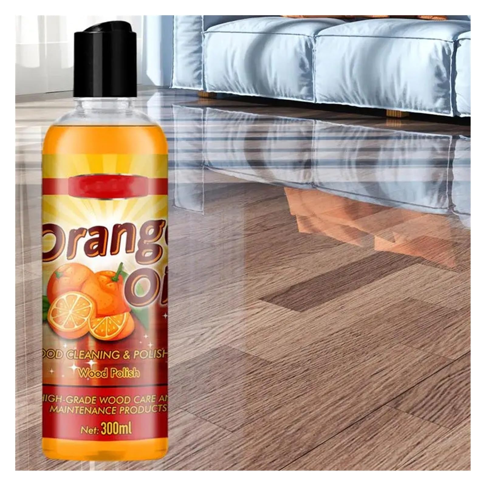 Holzbodenöl Orangenöl für Gartenmöbel 300ml Hartholz Bodenpolitur Pflege Anti-Risse Aufhellen Nachfüllöl für Zuhause Holz(3pcs)