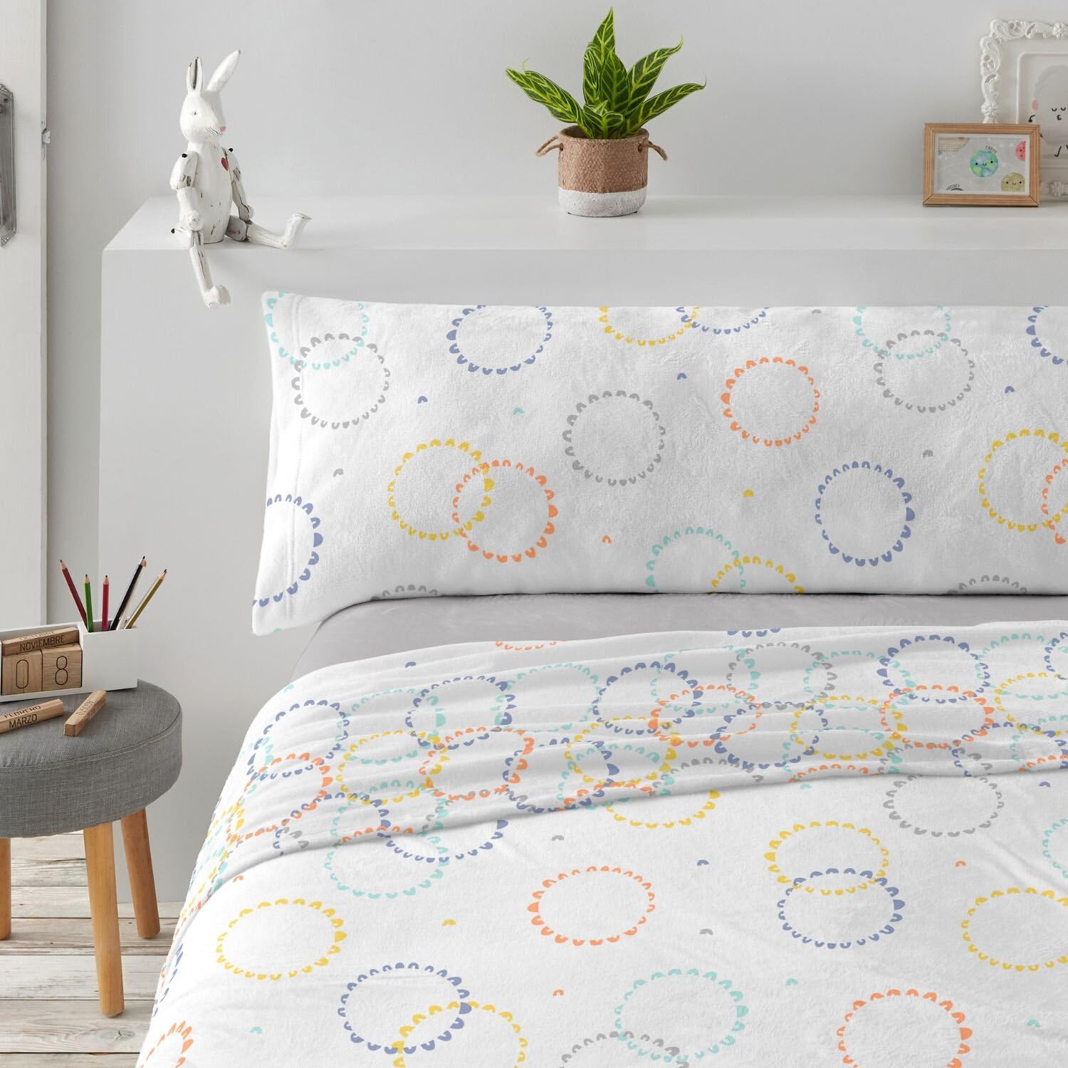Burrito Blanco | Sábanas de Coralina | Cama de 150 a 160cm. (+Medidas Disponibles) | Diseño 990 | Color Multi (150-160x190/200cm.)