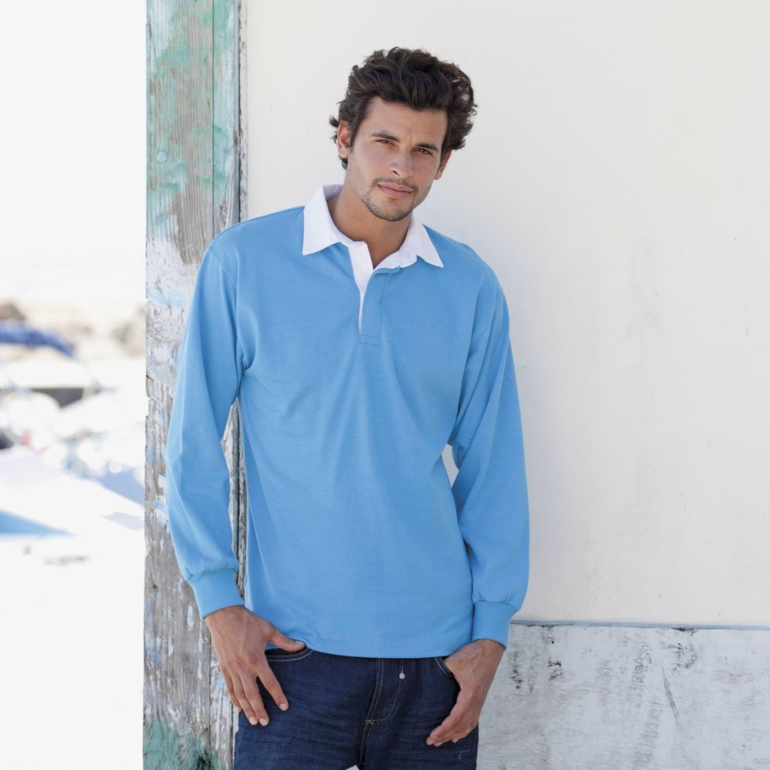 Front Row Long Sleeve Classic Rugby Shirt, 14 Colours, Small to XXL