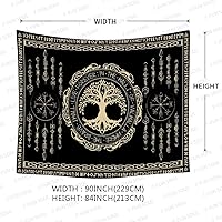 Vista 41 de F-FUN SOUL Tapiz de los vikingos nórdicos, franela suave, 40 x 30 pulgadas, nudo triskele vikingo, runa celta, tapiz de mitología estética