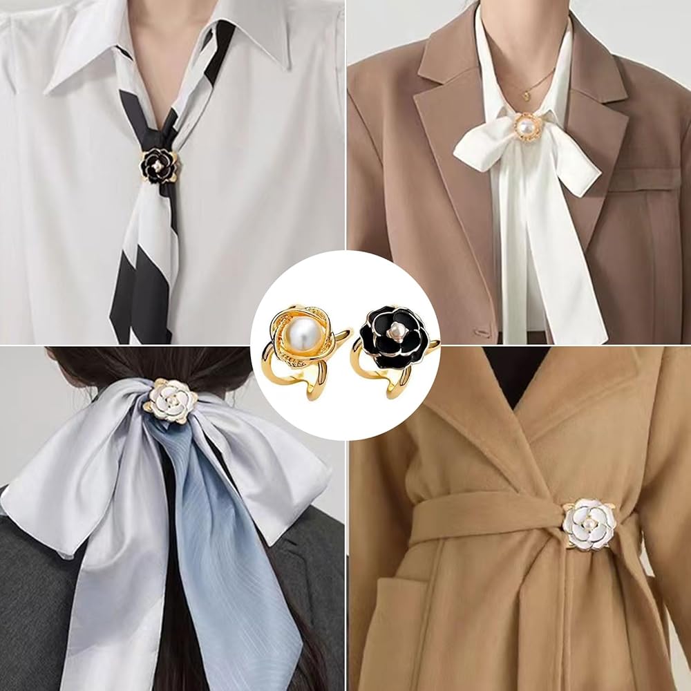 2 Fibbie Per Sciarpa Donna - In Lega Di Zinco, Placcate, Per Foulard E Abbigliamento, Regalo Elegante - Foto 8