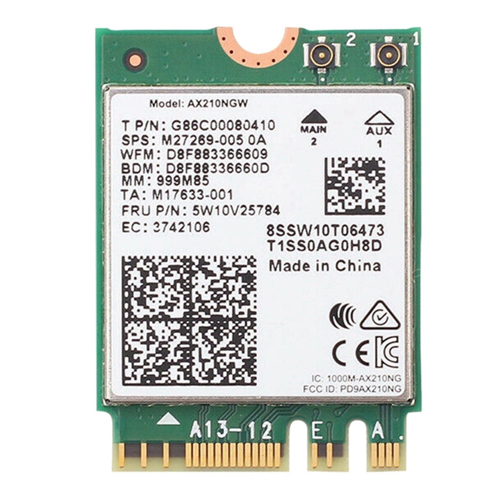 4X AX210 AX210NGW Scheda di Rete M.2 NGFF 2.4Ghz/5G Wi-Fi 6E Scheda WiFi 2400Mbps Adattatore WiFi Bluetooth 5.2 802.11Ax