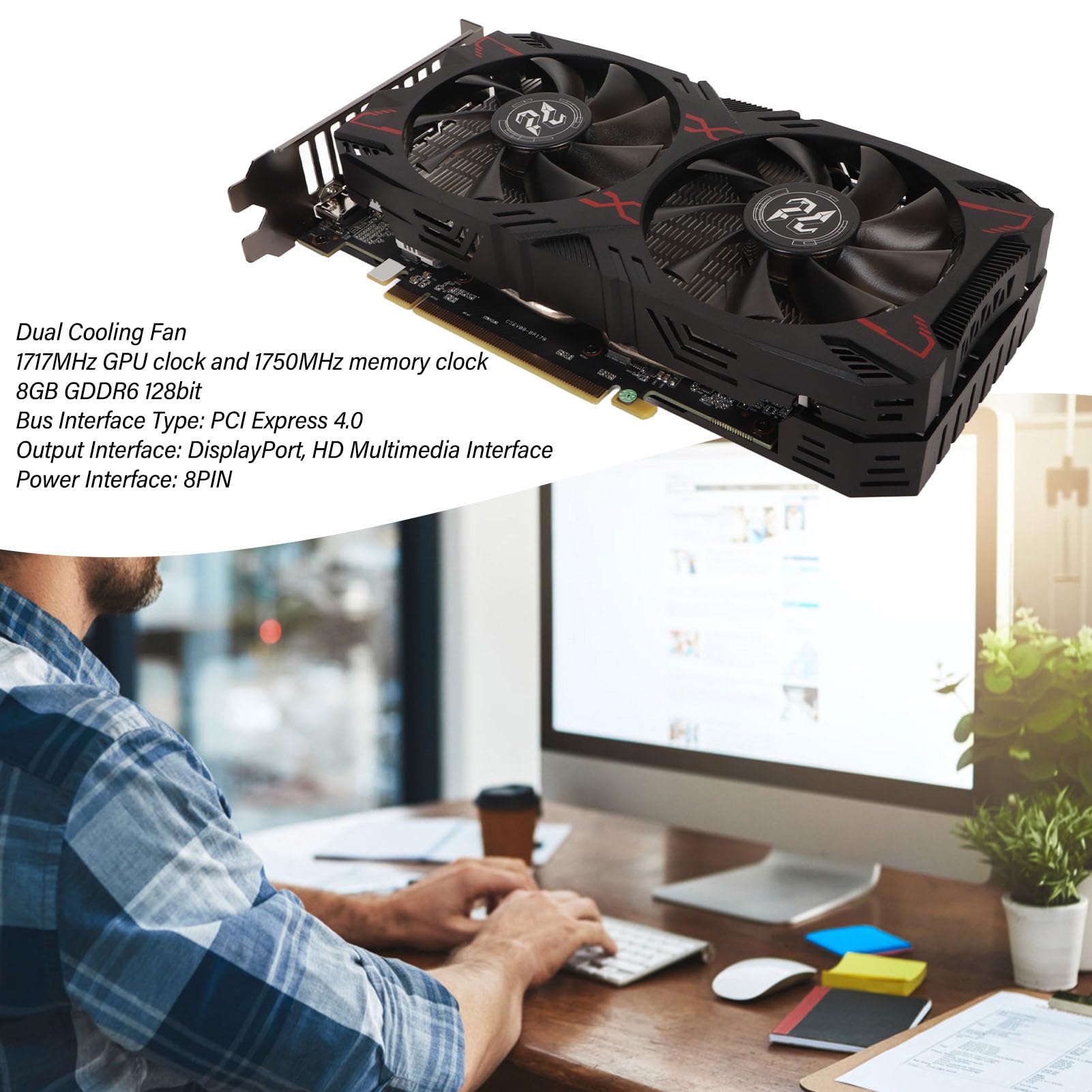 RX 5500 XT 8gb GDDR6 Graphics Card,128 Bit, 3XDP, PCI Express 4.0