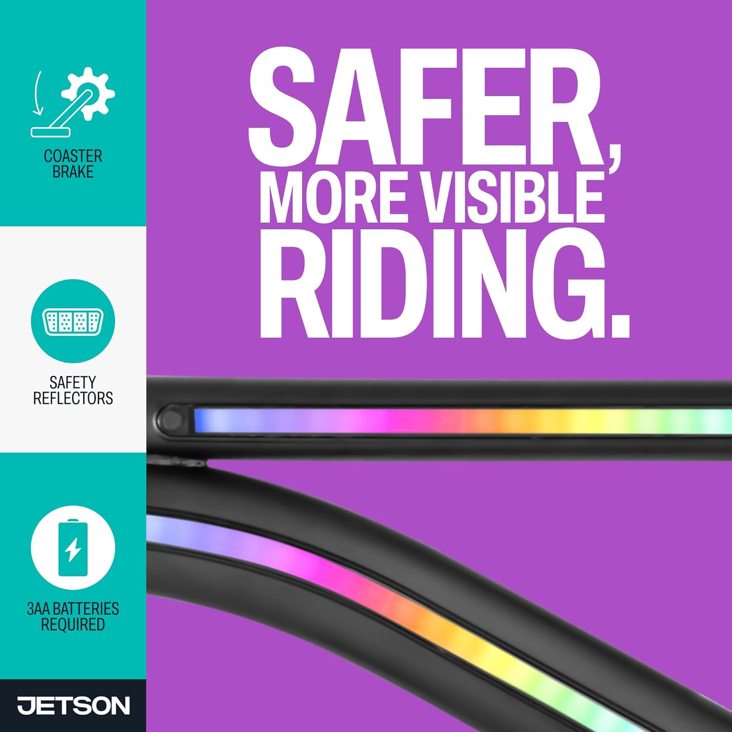Jetson Light Rider Kids’ Light-up Unisex Bike, LED Light-up Frame, 3 Different Light Modes