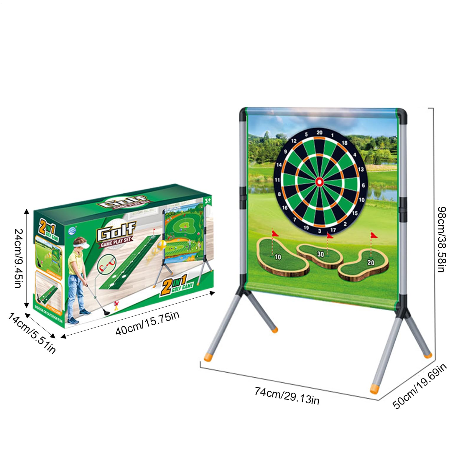 Gioco Di Avvicinamento Golf, Stuoia di Colpo Golf Gioco di Lancio, Accessori Sportivi con Palle, Tees E Putting Mat per, Feste E All'aperto