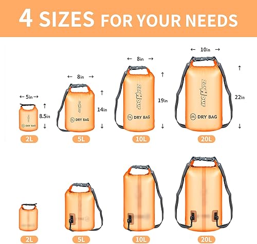 Miniatura 2 de Bolsa seca impermeable  Bolsa de almacenamiento transparente con parte superior enrollable, 2L5L10L20L, adecuada para viajes, natación, kayak,