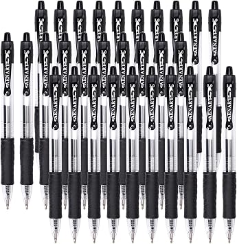 Aen Art Gel Pens, 30 Pack Black Gel Pen Fine Point, Retractable Gel Ink Rollerball Pens for Smooth Writing 1.0mm