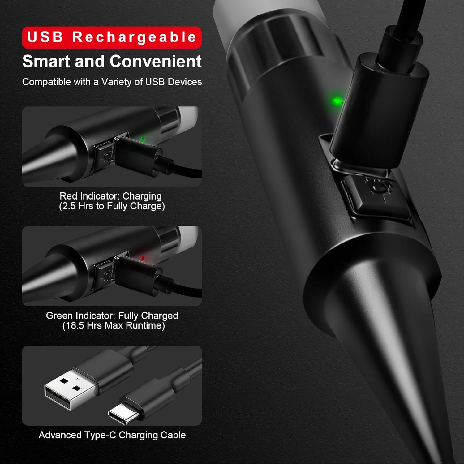 USB Rechargeable Laser Bore Sight Kit with 32 Adapters, Fits .17 to 12GA Calibers, Professional Green Laser Bore Sighter for All Guns Bore Laser Sighting Kit