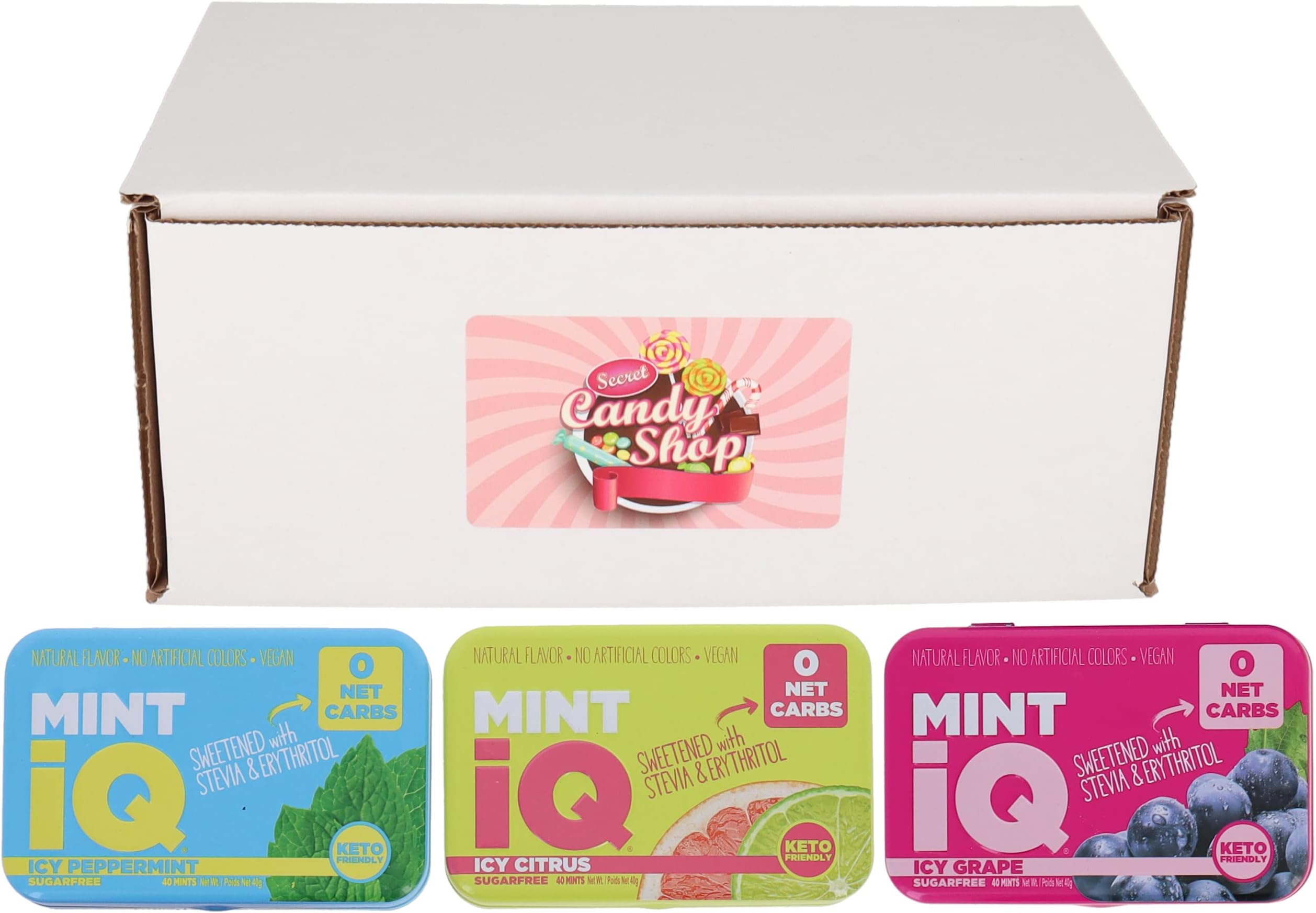MintIQ Sugar Free Mints Keto Variety Pack of 3 Flavors