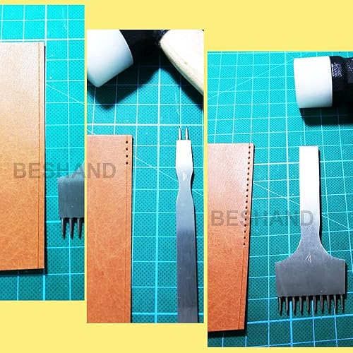 Miniatura 2 de Herramienta de punzón de punta de cuero, perforadora de agujero redondo pulido, con 2510 puntas, juego de herramientas de punzón de acero al carbono