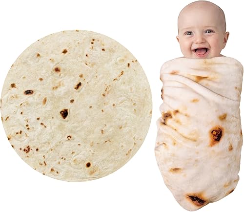 Miniatura 12 de Jorbest Manta envolvente de tortilla de burrito, regalos para bebé recién nacido, manta de bebé de tortilla, regalos divertidos para baby shower,