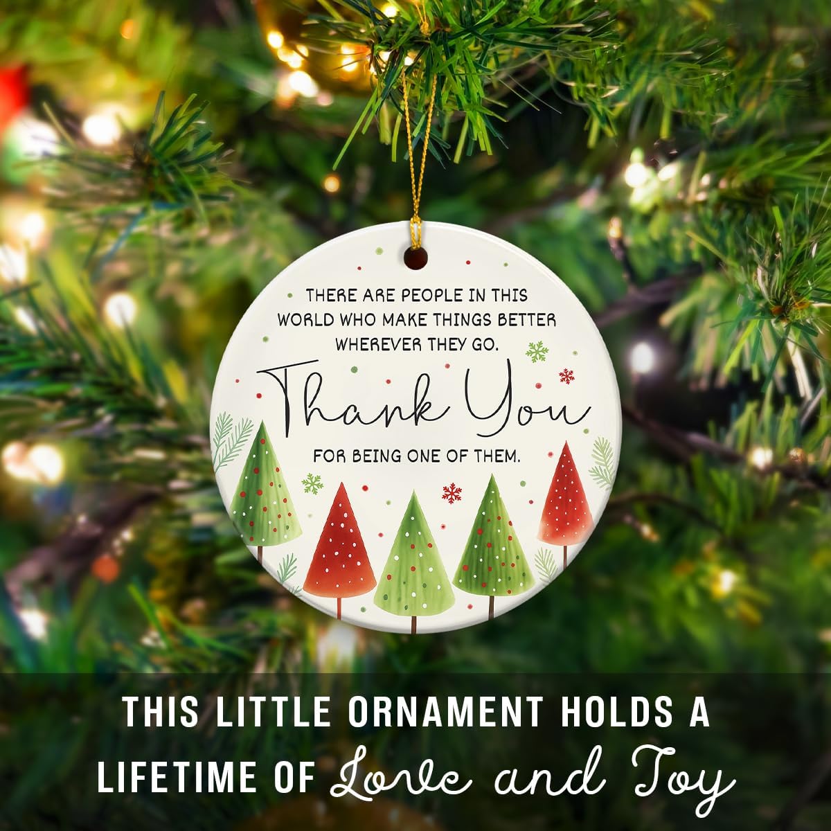 Thank You Christmas Ornament 2025 - Thank You Gifts for Women, Men - Retirement, Farewell, Appreciation Gifts for Coworkers, Teachers, Friends, Boss, Employees, Nurses Ceramic Ornaments - Image 7