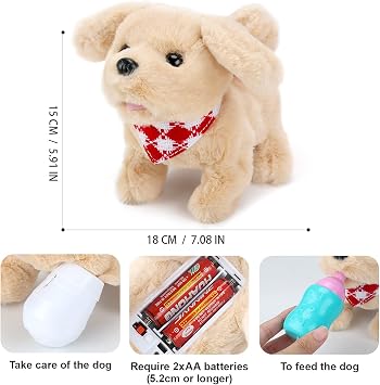 Electric Plush Toys Corgi Puppy Interactive Pet Dog-Walking,Barking,Tail Wagging Interactive Toys for Toddler Kids Boys Girls