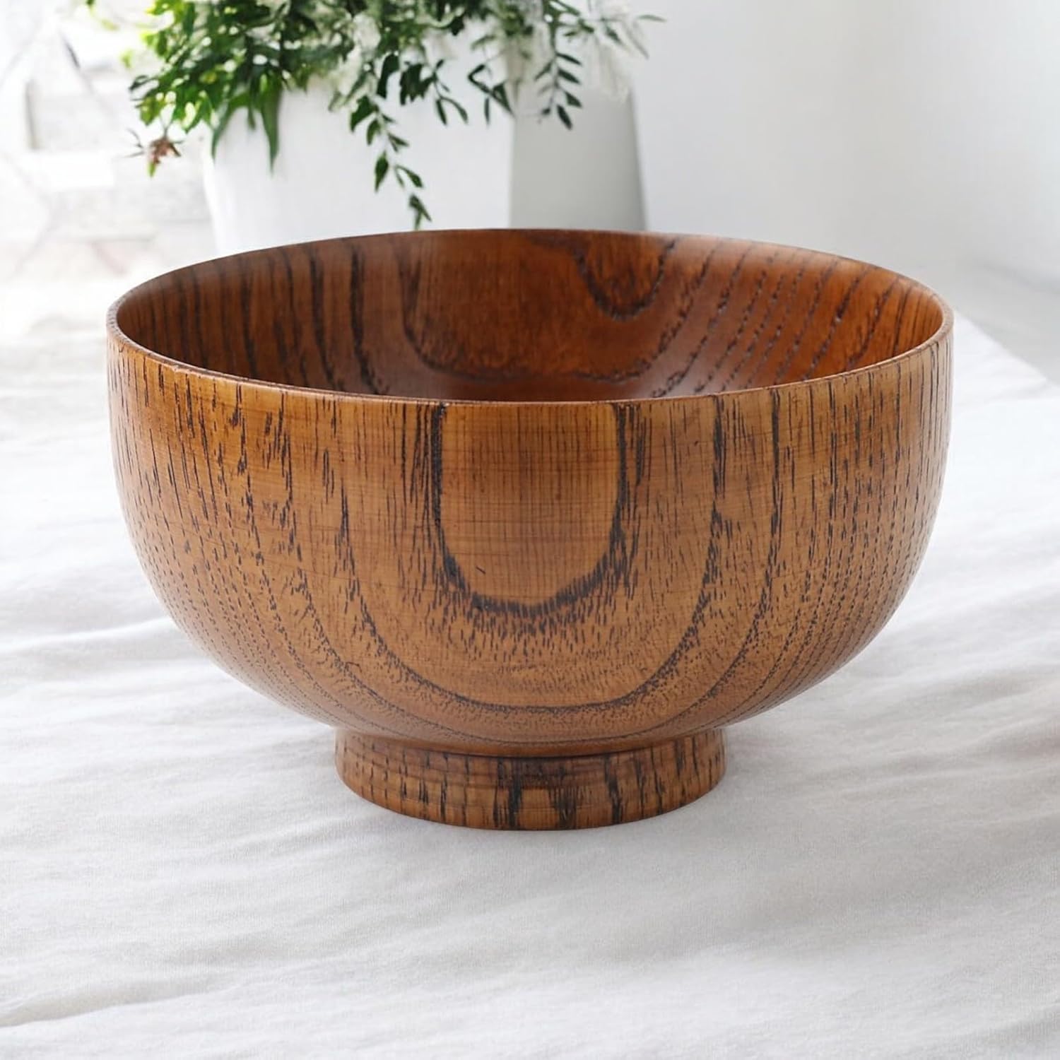 J-kitchens Miso Soup Bowl Wooden Chestnut Wood 11.8cm x 6.8cm