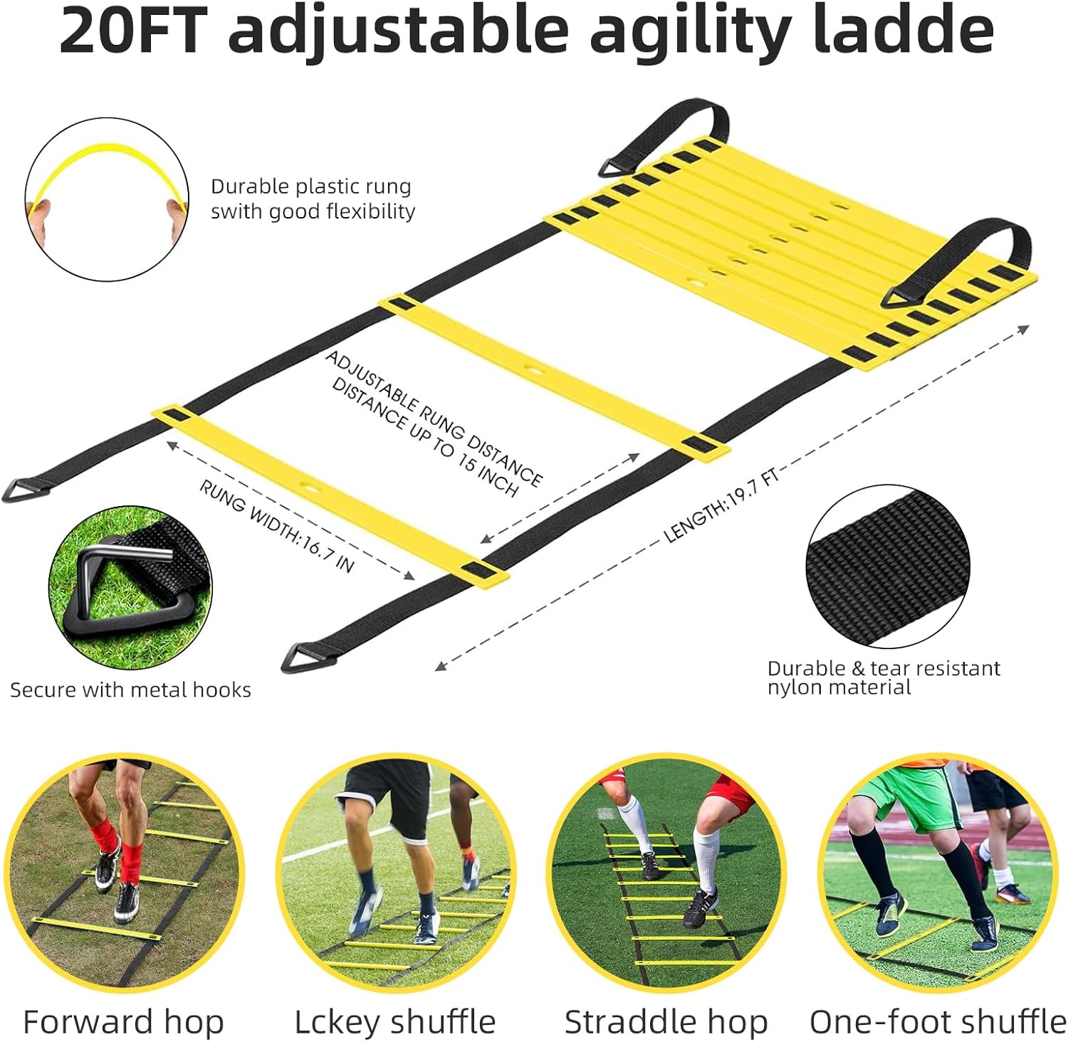 Soccer Goal, Soccer Goals for Backyard, 4x3ft Portable Pop Up Soccer Net Set, Soccer Training Equipment with Soccer Ball, Ladder and Cones