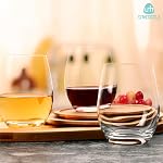 UMI UMIZILI Stemless Wine Glass Set of 12, 14OZ Wine GLass for White Red Wine, Classic Shape Wine Glass with Smooth Rim, Crystal Clear