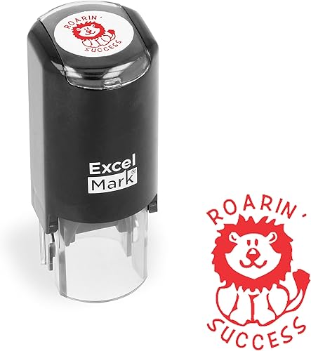 Miniatura 8 de ExcelMark Sello redondo para profesor, nombre (signo de interrogación), tinta roja Name,Fruncir el ceño,Great Job,Great Work,Incomplete
