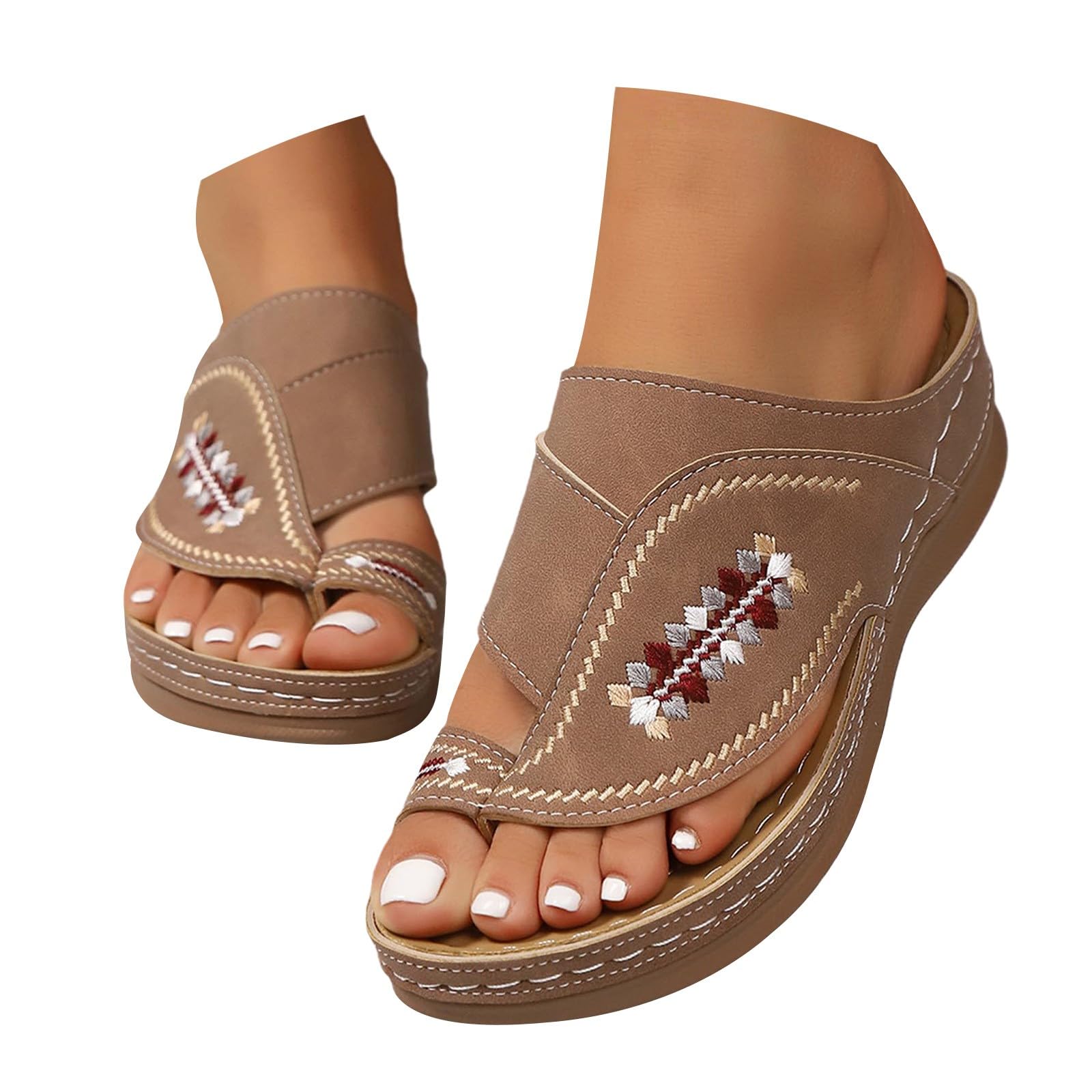 Generico Sandales De Marche Femme Confortables LéGèRes AntidéRapantes Semelle Souple Respirantes Chaussures Femme éTé éLéGantes Mules OrthopéDiques Coupe Large Ville Usage Quotidien