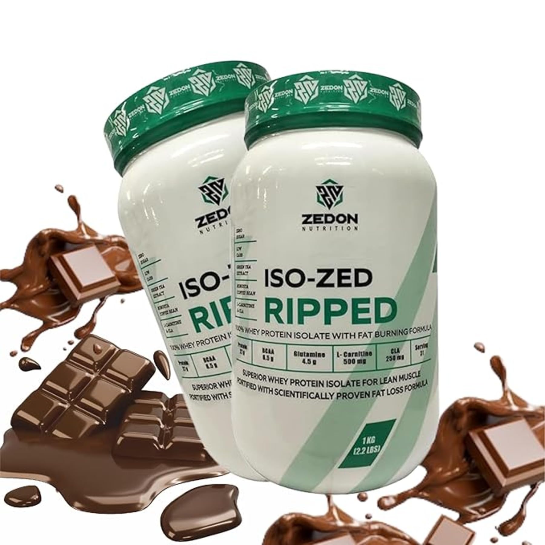 100% Isolate Whey ISO-ZED Ripped Whey Protein Isolate, Lean Muscle & Fat Burning Supplement (Chocolate, 1 KG)