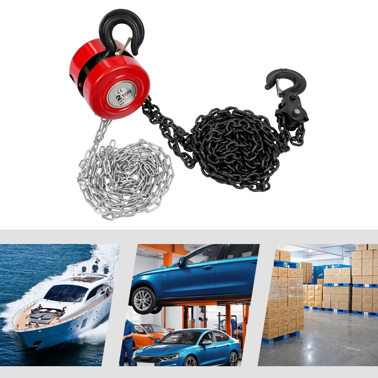 Elektrischer Hebezeug-Stützarm 3 m 2T Handkettenzug, manueller Hub, Manganstahl, 360°-Hakenhubhöhe für den Fabrik- und Garagenbau(Green)