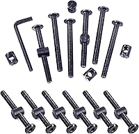 Vista 9 de Swpeet 25 tornillos de cabeza hexagonal M6 de 3.150 in, color negro, para cuna, cuna y tuercas de barril con 1 llave Allen, perfecta para muebles