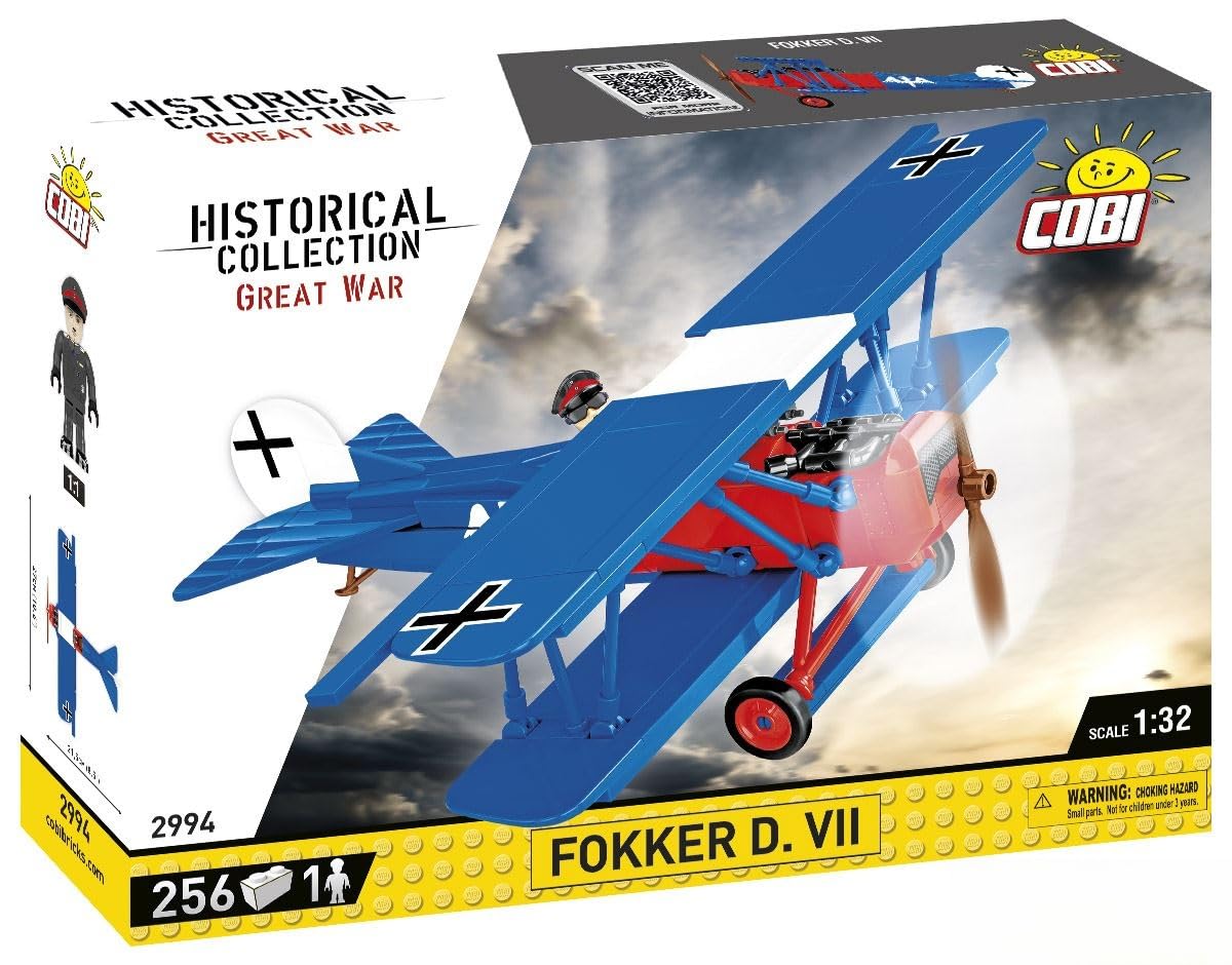 COBI Fokker D. VII, Bredd: 26.92 cm, Längd: 21.59 cm, Höjd: 10.41 cm