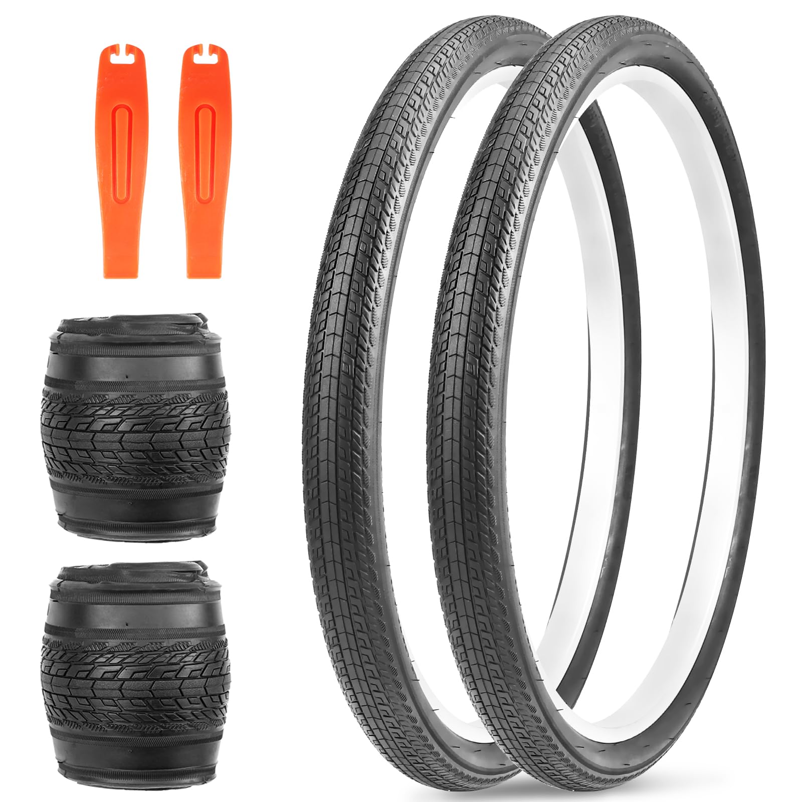Set Di 2 Pneumatici Pieghevoli Per Bici 26 Pollici - 26x1.75, ETRTO 47-559, Per MTB E City Bike