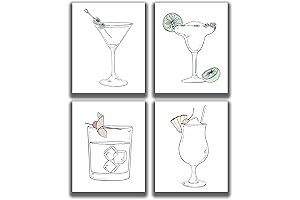 Classy Cocktail Prints Wall Art Decor