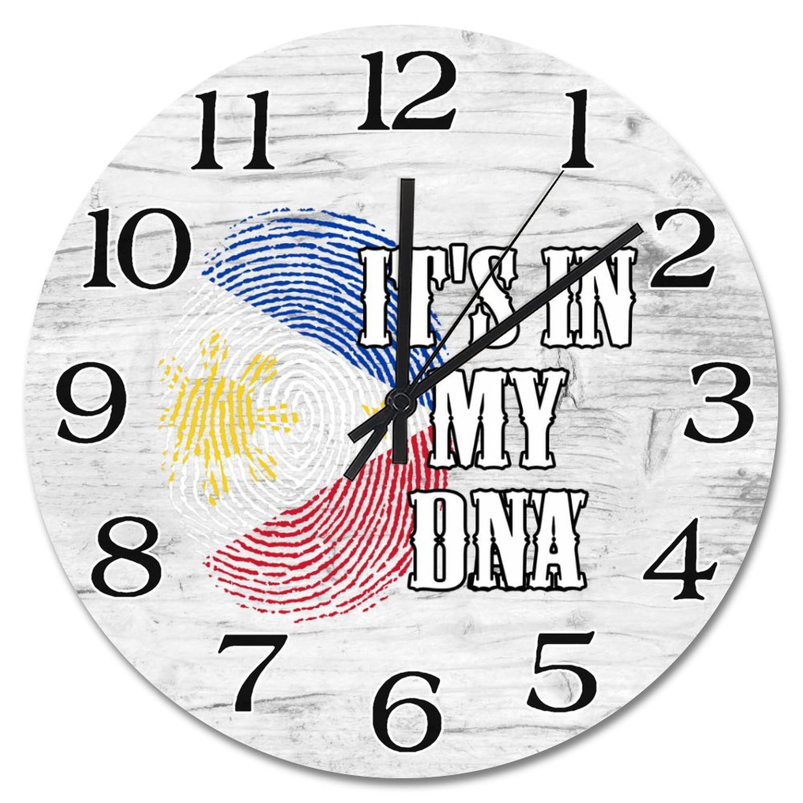 Horloge murale vintage silencieuse Philippines 30 cm décoration rétro