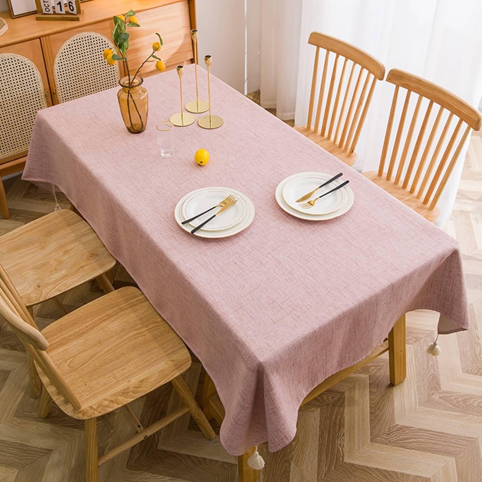 Nappe aspect lin rose Beydodo nappe de table rectangulaire chic