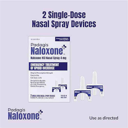Miniatura 4 de Naloxone HCl Spray nasal 4 mg, tratamiento de emergencia de sobredosis de opioides, 2 aerosoles nasales de dosis única