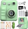 Cámara instantánea para niños con impresión para niñas y niños, regalo de Navidad o cumpleaños (Verde) | Cámara digital con videos 1080p, papel de impresión y tarjeta de 32GB, cámara de viaje portátil para niños de 3, 4, 5-12 años 1