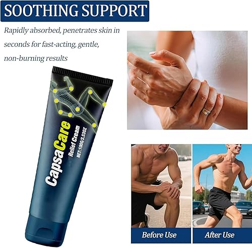 Miniatura 6 de Capsacare Crema de alivio, contiene capsaicina, árnica, mentol, Msm, fórmula calmante para los nervios, adecuada para pies, manos, piernas,