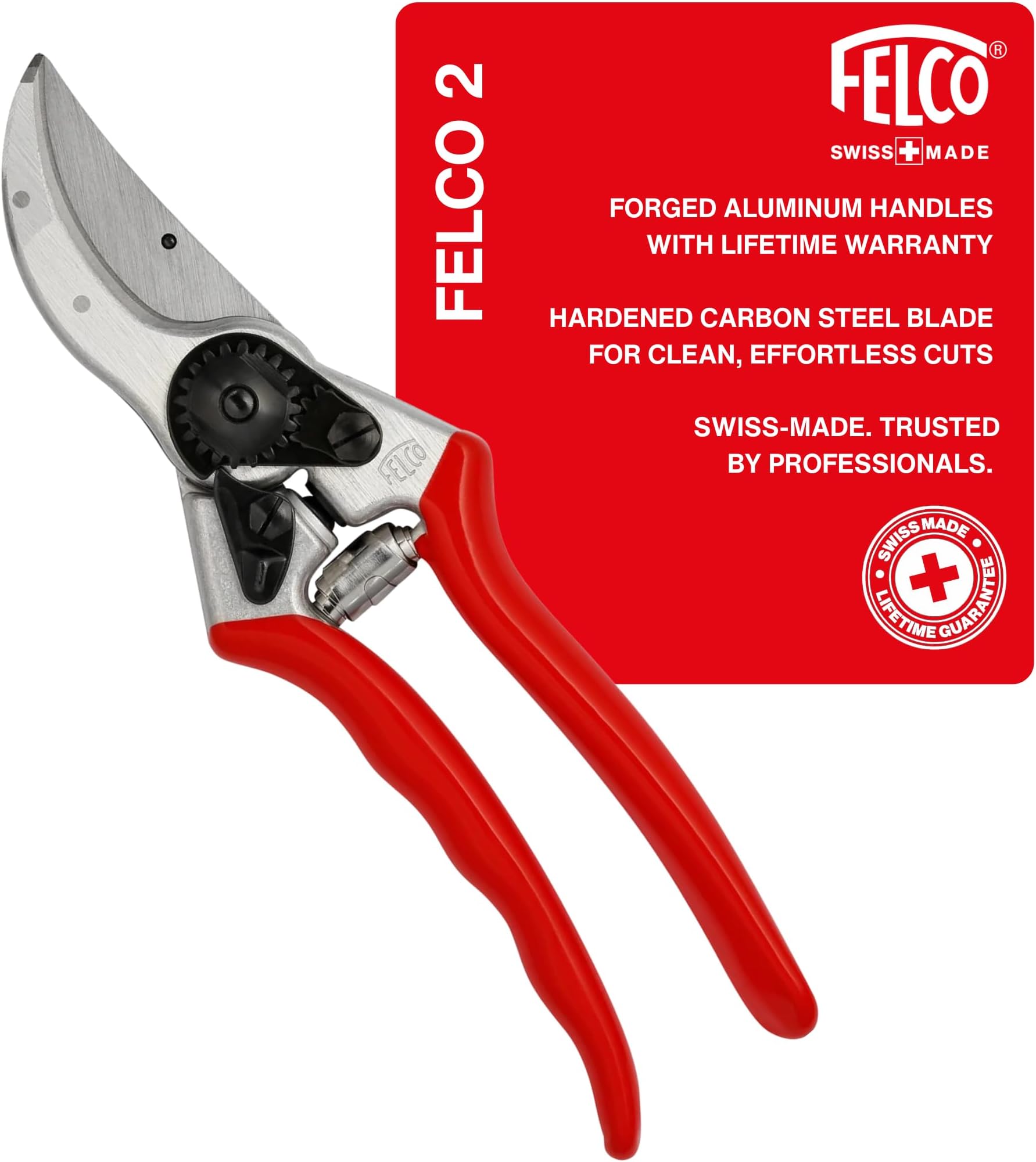 Felco Pruning Shears (F 10) - High Performance Swiss Made Steel One-Hand Garden Pruners