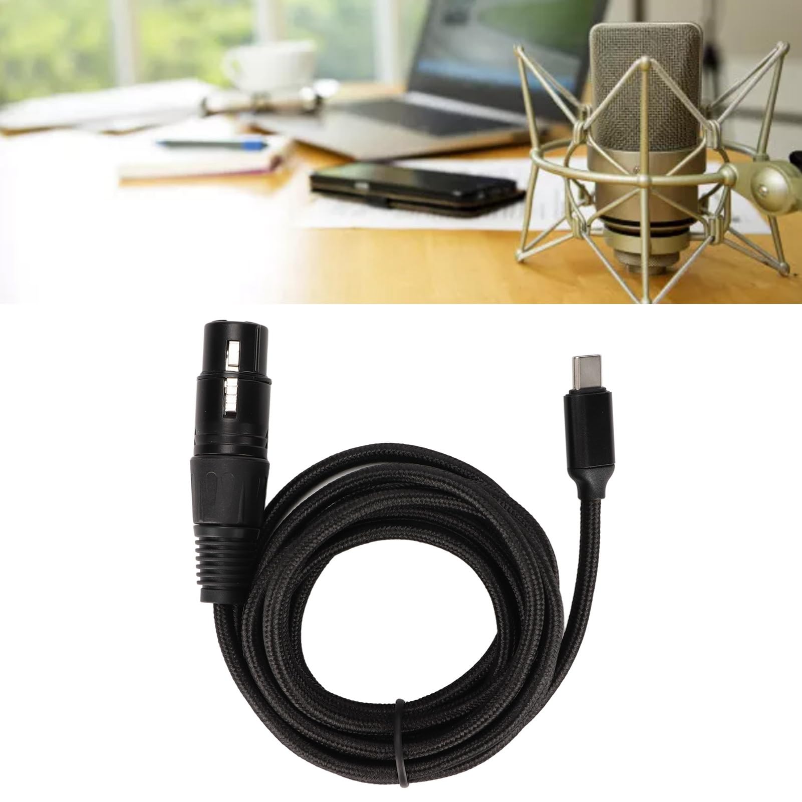 USB C Microphone Adapter USB C To XLR Microphone Cable - 2m Studio  Recording Cord For Computers \u0026 Laptops USB C Microphone Recording Cable For  Studio Computer, image size:1601x1601