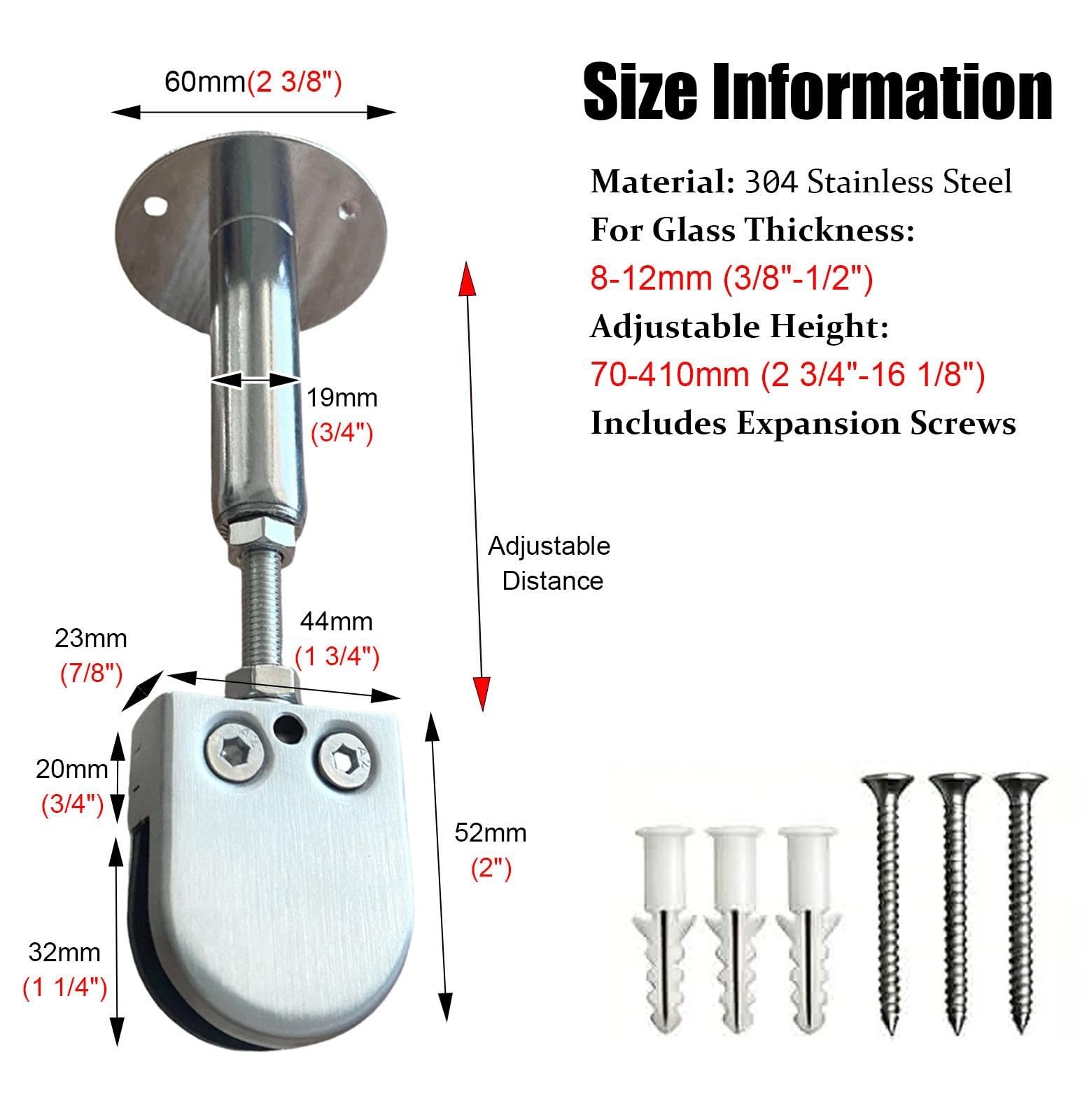 Stabilizator Prysznicowy 8–12 mm Drążek Stabilizujący do Stałej Tafli Szkła